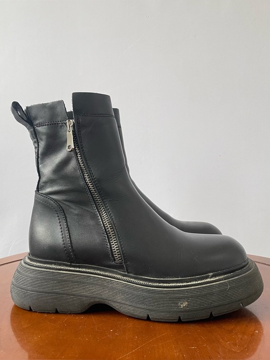 Shoes - Free People Mara Zip Moto Combat Chunky Ankle Zipper Edgy Boots | US 6.5
